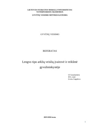 Lengvo tipo arklių veislių įvairovė ir reikšmė gyvulininkystėje