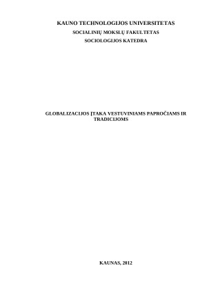 Globalizacijos įtaka vestuviniams papročiams ir tradicijoms. Paveikslėlis 1