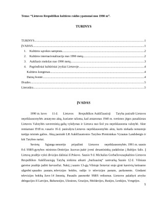 Lietuvos Respublikos kultūros raidos ypatumai nuo 1990 m