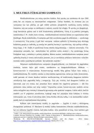 Multikultūrinio integracijos modelio analizė. Paveikslėlis 3