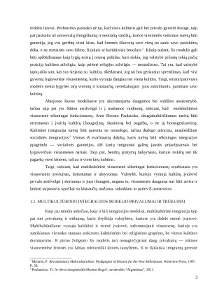 Multikultūrinio integracijos modelio analizė. Paveikslėlis 4