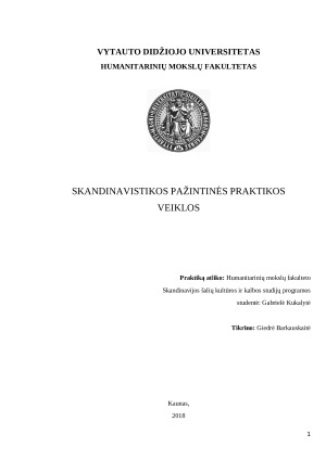 Skandinavistikos pažintinės praktikos veiklos. Paveikslėlis 1