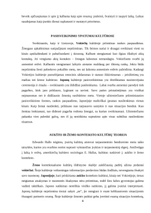 Vokietijos ir Japonijos kultūrų analizė pagal E. T. Hall, R. D. Lewis ir G. Hofstede kultūrų grupavimo teorijas. Paveikslėlis 4