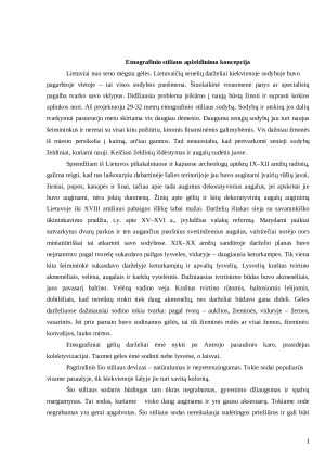 Etnografinio stiliaus apželdinimo koncepcija. Paveikslėlis 1