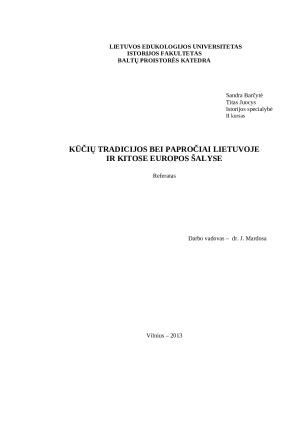 Kūčių tradicijos bei papročiai Lietuvoje ir kitose Europos šalyse. Paveikslėlis 1