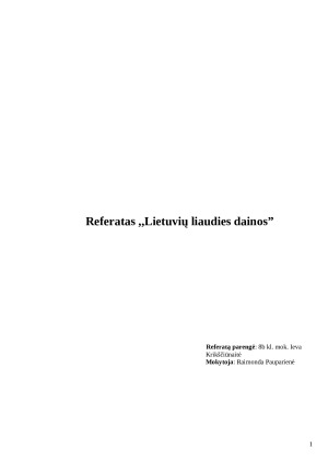 Lietuvių liaudies dainos