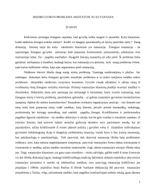 Mediko etikos problema akistatoje su eutanazija