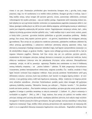 Mediko etikos problema akistatoje su eutanazija. Paveikslėlis 4