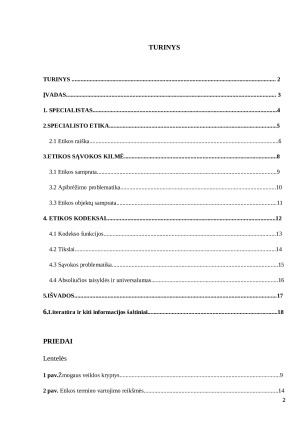 Specialisto etikos bruožai. Etikos standartai ir kodeksai. Paveikslėlis 2