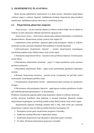 Matematiniai inžinerinio eksperimento teorijos pagrindai. Paveikslėlis 8