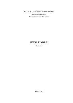 Petri tinklai. Paveikslėlis 1