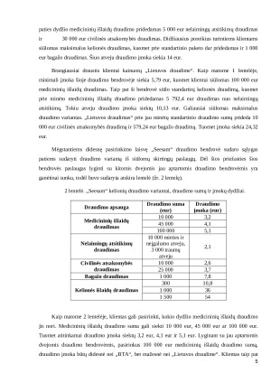 Draudimo bendrovių teikiamų ne gyvybės draudimo paslaugų palyginamoji analizė. Paveikslėlis 5