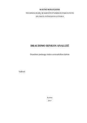 Draudimo rinkos analizė