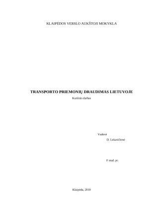 Transporto priemonių draudimas Lietuvoje