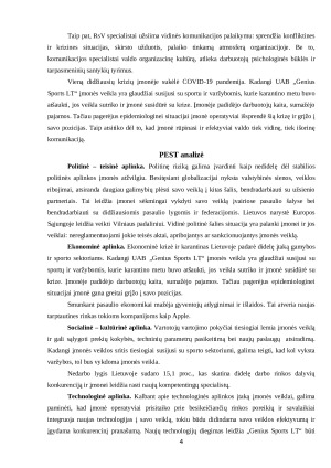 „Genius Sports“ organizacijos ryšių su visuomene veiksmų planas. Paveikslėlis 4