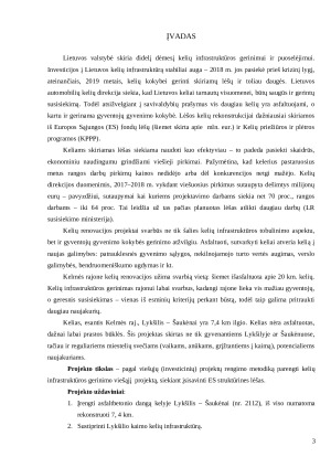 Kelio asfaltavimo projektas. Paveikslėlis 3