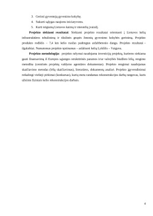 Kelio asfaltavimo projektas. Paveikslėlis 4