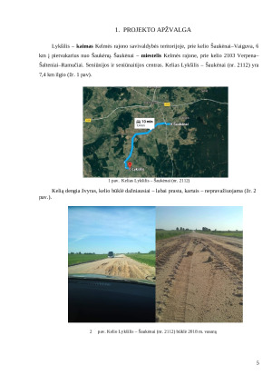 Kelio asfaltavimo projektas. Paveikslėlis 5