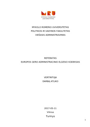 Europos gero administracinio elgesio kodeksas