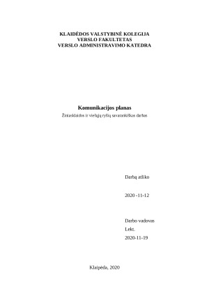 Komunikacijos planas