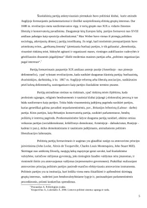 Politinių partijų vaidmuo politinėje sistemoje. Paveikslėlis 5
