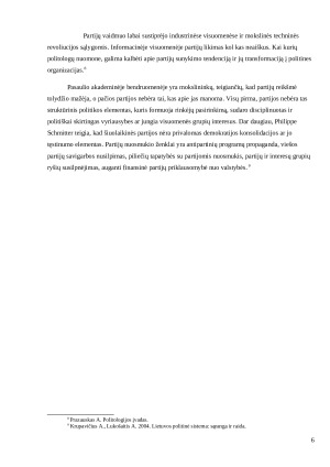 Politinių partijų vaidmuo politinėje sistemoje. Paveikslėlis 6