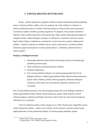 Politinių partijų vaidmuo politinėje sistemoje. Paveikslėlis 7