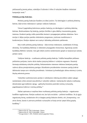 Politinių partijų vaidmuo politinėje sistemoje. Paveikslėlis 8