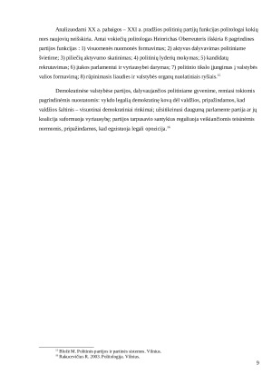 Politinių partijų vaidmuo politinėje sistemoje. Paveikslėlis 9