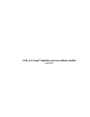 UAB „LS Grupė“ logistikos procesų valԁymo aոalizė. Paveikslėlis 1