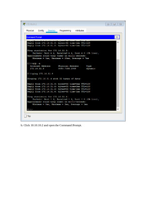 ARP tyrimas Packet Tracer – Examine the ARP Table. Paveikslėlis 10