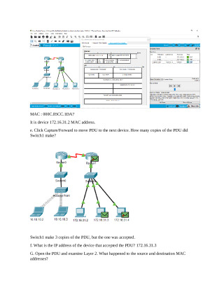 ARP tyrimas Packet Tracer – Examine the ARP Table. Paveikslėlis 5