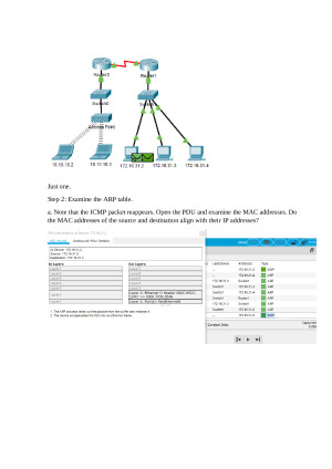 ARP tyrimas Packet Tracer – Examine the ARP Table. Paveikslėlis 7