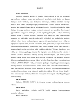 Viešbučio MONTE PACIS paslaugų konkurencingumą lemiantys veiksniai. Paveikslėlis 10