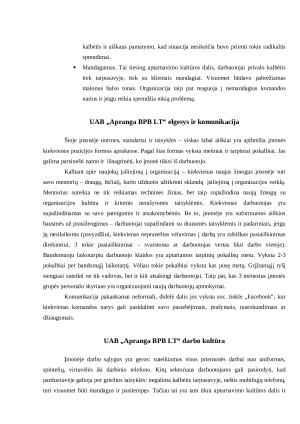 UAB "Apranga BPB LT" organizacijos kultūros analizė. Paveikslėlis 7