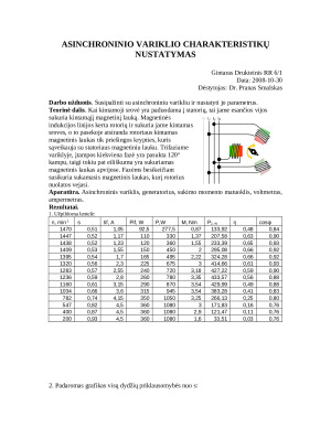 Asinchroninio variklio charakteristikų nustatymas