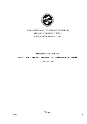 Elektroninio archyvo infrastuktūros sukūrimo investicinio projekto analizė