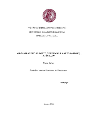 Organizacinio klimato gerinimas Z kartos atstovų atžvilgiu