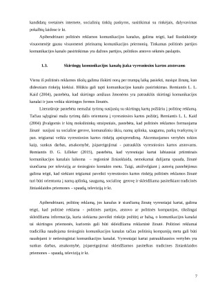 Politinėje reklamoje akcentuojamos vertybės ir komunikacijos kanalų įtaka vyresniosios kartos atstovams. Paveikslėlis 7