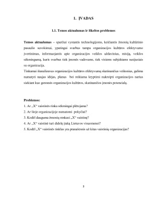 Vaistinės ,,X” organizacijos kultūros tyrimas ir vertinimas. Paveikslėlis 3