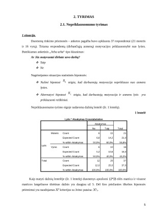 Apklausos rezultatų tyrimas. Paveikslėlis 5