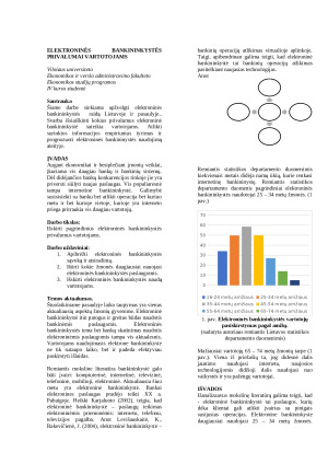 Elektroninės bankininkystės privalumai vartotojui. Paveikslėlis 1