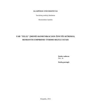 UAB "Tele2" įmonės komunikacijos žinutės kūrimas, remiantis empirinio tyrimo rezultatais