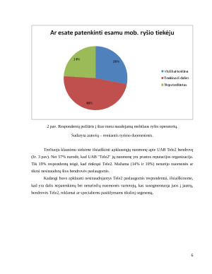 UAB "Tele2" įmonės komunikacijos žinutės kūrimas, remiantis empirinio tyrimo rezultatais. Paveikslėlis 6