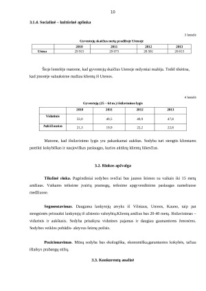 Apgyvendinimo, maitinimo ir pramogų paslaugos. Verslo planas. Paveikslėlis 9