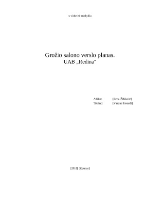 Grožio salonas. Verslo planas (2)