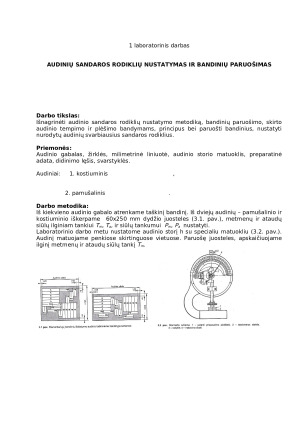 Audinių sandaros rodiklių nustatymas ir bandinių paruošimas