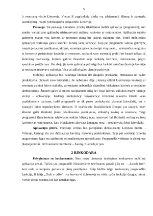Stalo rezervacijos sistema. Verslo planas. Paveikslėlis 5