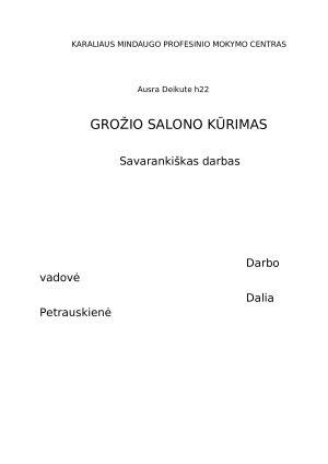 Grožio salono kūrimas