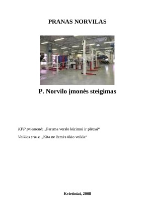 Autoservisas verslo planas. Paveikslėlis 1